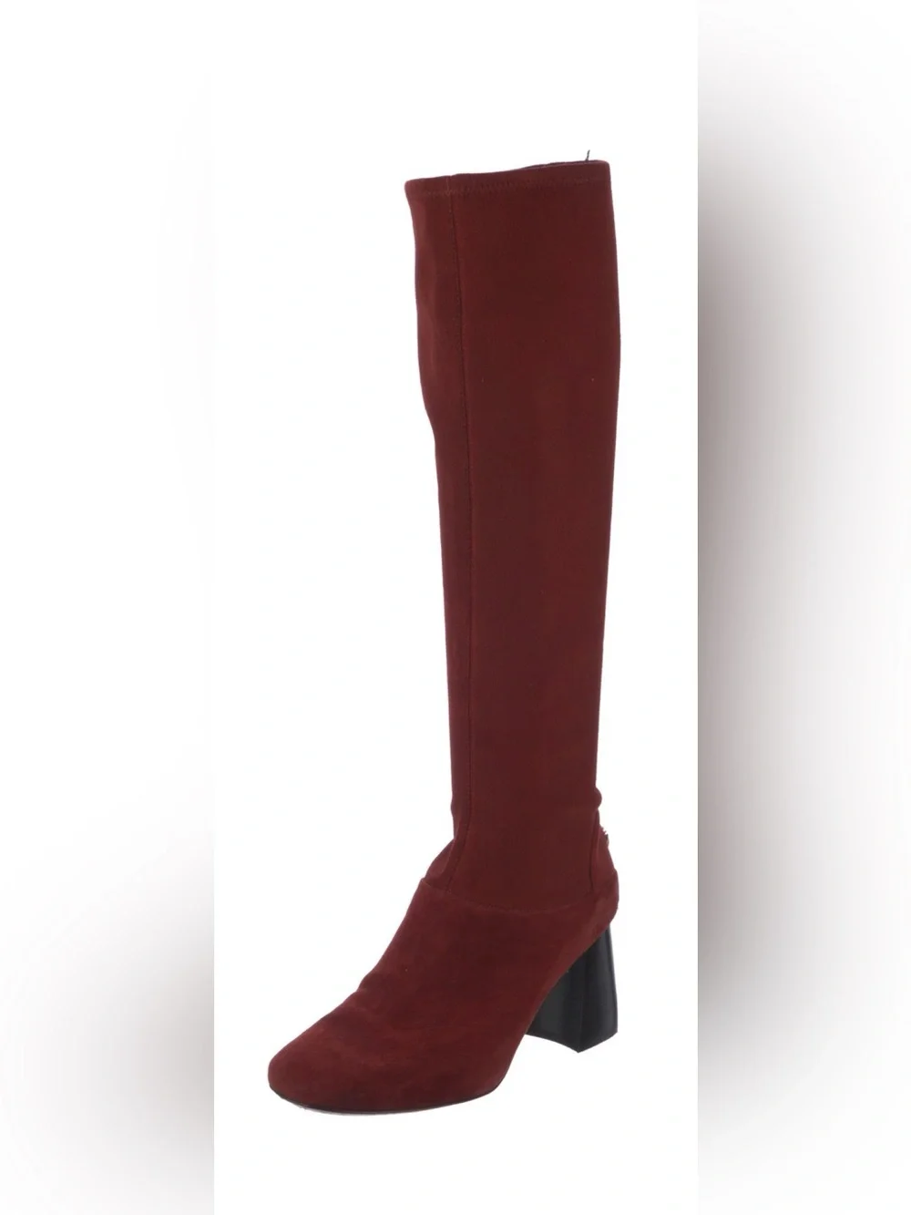 Tory Burch Suede Knee-High Stretch Boot in Burgundy